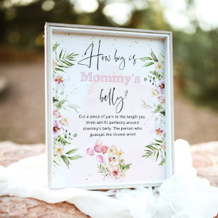 Póster Safari floral rosada cuán grande es el juego de la