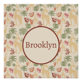 Póster Safari Giraffe & Palm deja guardería