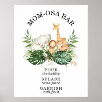 Safari Greenery Foliage Baby Shower Mom-osa Bar