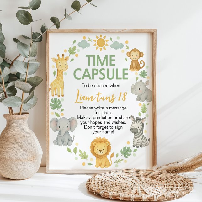 Póster Safari Jungle Animals Birthday Time Capsule Sign (Subido por el creador)