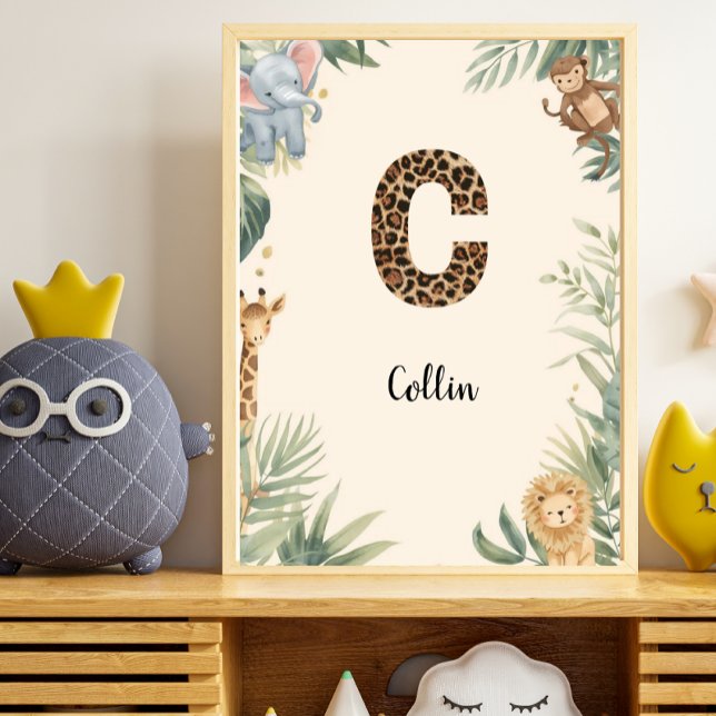 Póster Safari Jungle Personalized Name Monogram C Nursery (Subido por el creador)