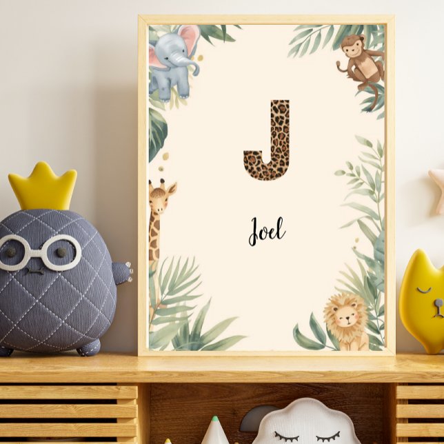 Póster Safari Jungle Personalized Name Monogram J Nursery (Subido por el creador)