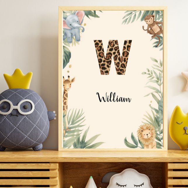 Póster Safari Jungle Personalized Name Monogram W Nursery (Subido por el creador)
