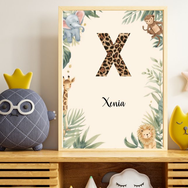 Póster Safari Jungle Personalized Name Monogram X Nursery (Subido por el creador)