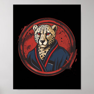 Póster Safari Leopard Cheetah Judo Cheetah Jiu brasileño