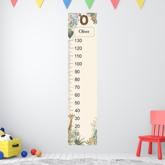 Póster Safari Personalized Name Monogram O Growth Chart (Subido por el creador)