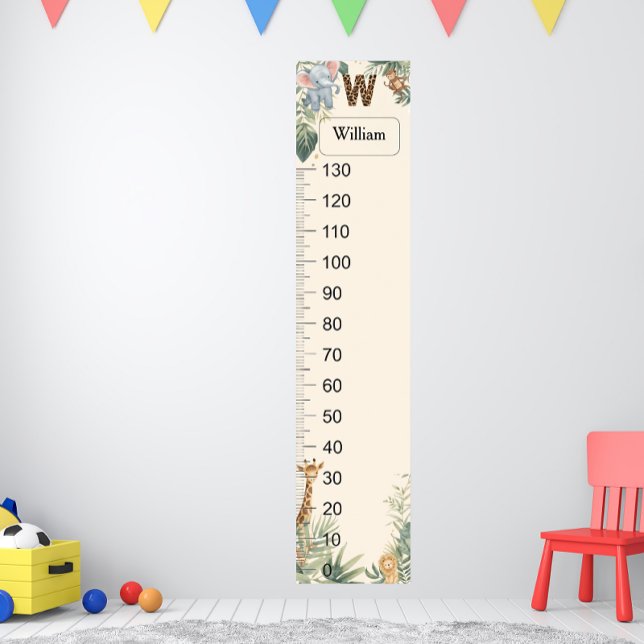 Póster Safari Personalized Name Monogram W Growth Chart (Subido por el creador)