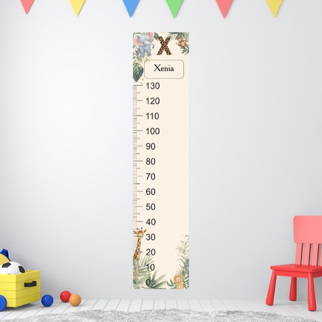 Póster Safari Personalized Name Monogram X Growth Chart (Subido por el creador)