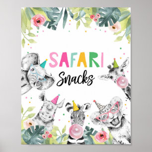Póster Safari Snack Safari Fiestas Animales Rótulo de cum