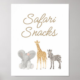 Póster Safari Snacks Rótulo de mesa de fiesta de cumpleañ