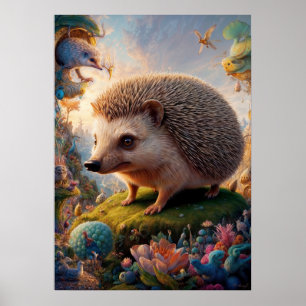 Póster Safari surrealista de Hedgehog