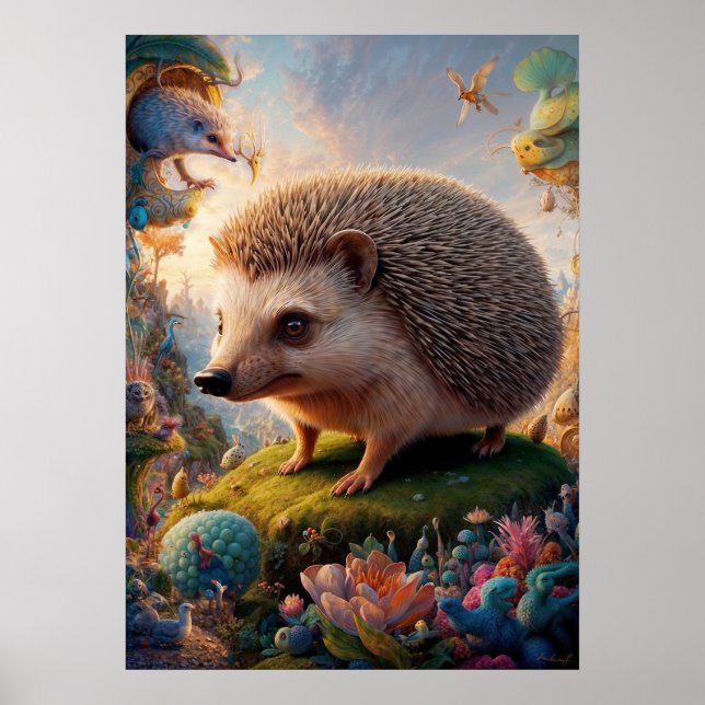 Póster Safari surrealista de Hedgehog (Frente)