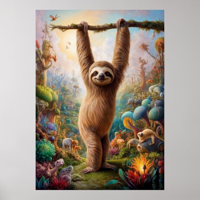 Póster Safari surrealista de Sloth (Frente)