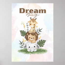 Póster  safari themed uplifting nursery wall poster