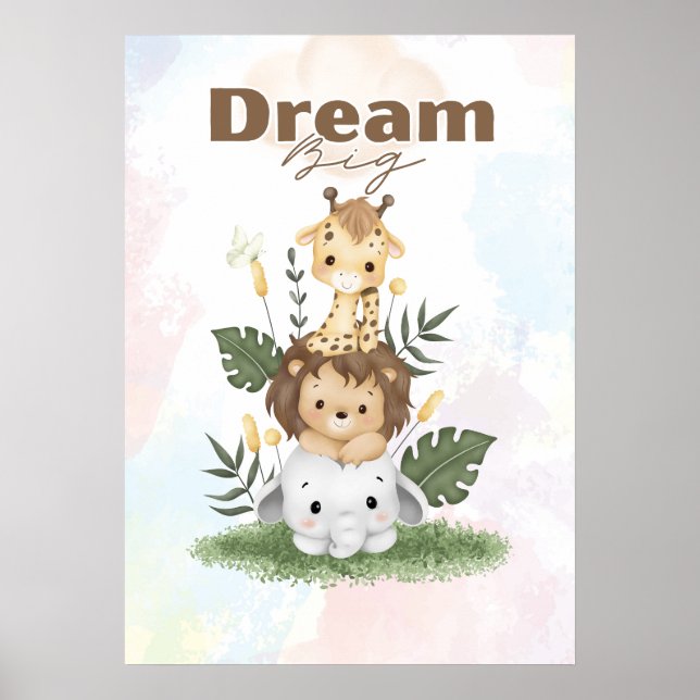 Póster  safari themed uplifting nursery wall poster (Frente)