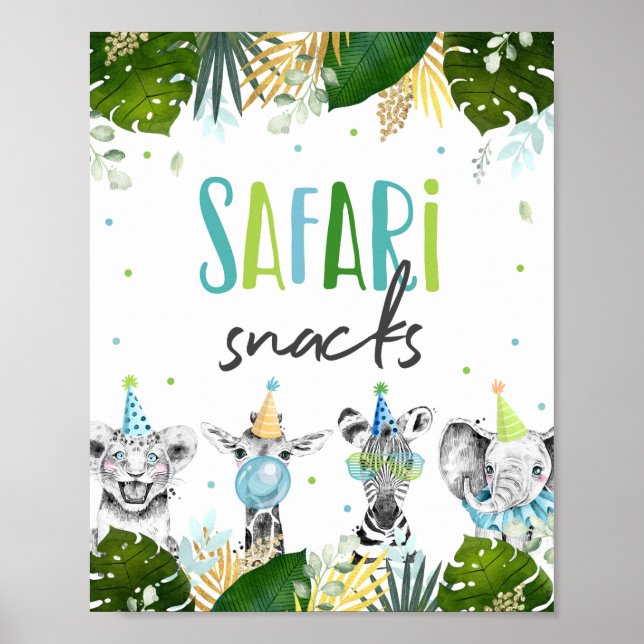 Póster Safari toma animales Fiestas Safari Rótulo de cump (Frente)