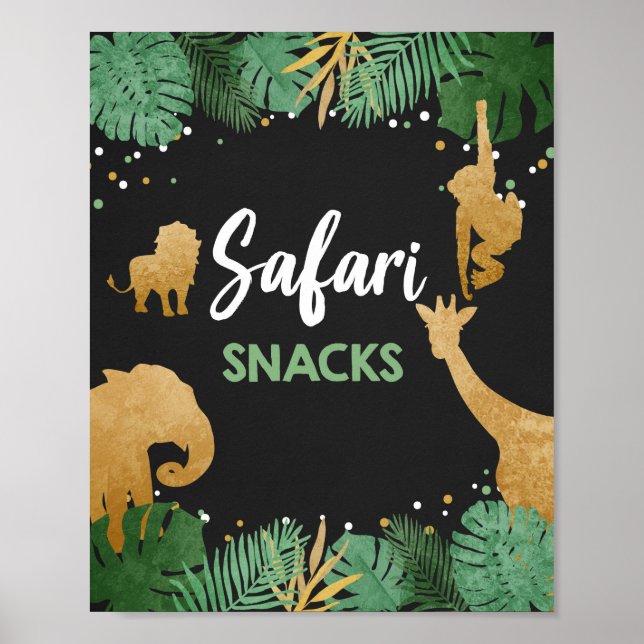 Póster Safari toma animales salvajes Fiesta de cumpleaños (Frente)