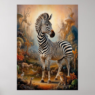 Póster Safari zebra surrealista
