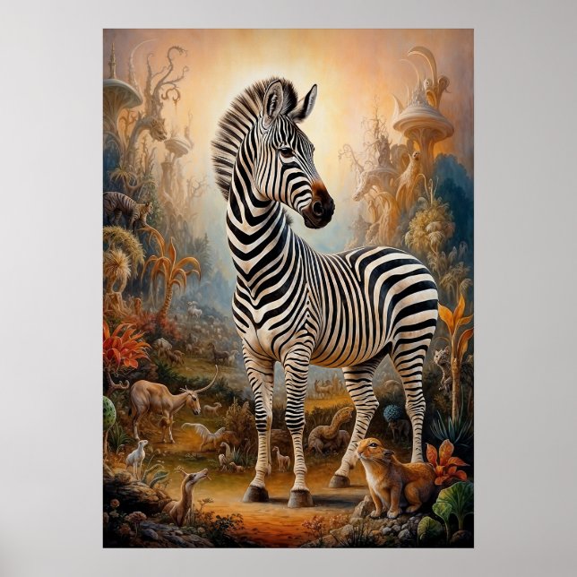 Póster Safari zebra surrealista (Frente)