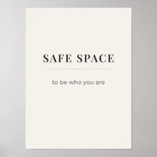 Póster Safe Space To Be Who You Are Poster-beige color