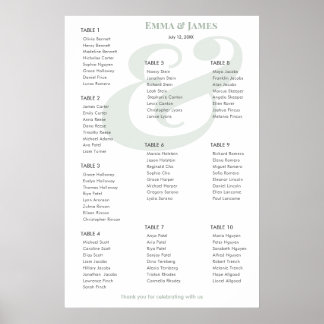 Póster Sage Ampersand Boda | Gráfico de Asientos 10