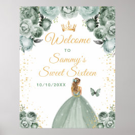 Póster Sage Blonde Hair Princess Dulce Dieciséis Bienveni