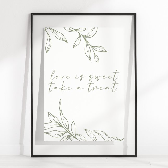 Póster Sage Boho Flor Boda simple El Amor Es Dulce (Subido por el creador)