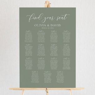 Póster Sage Green 15 Tablas Encuentra Su Tabla De Asiento