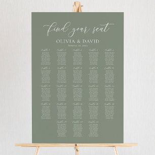 Póster Sage Green 23 Tablas Encuentra Su Tabla De Asiento