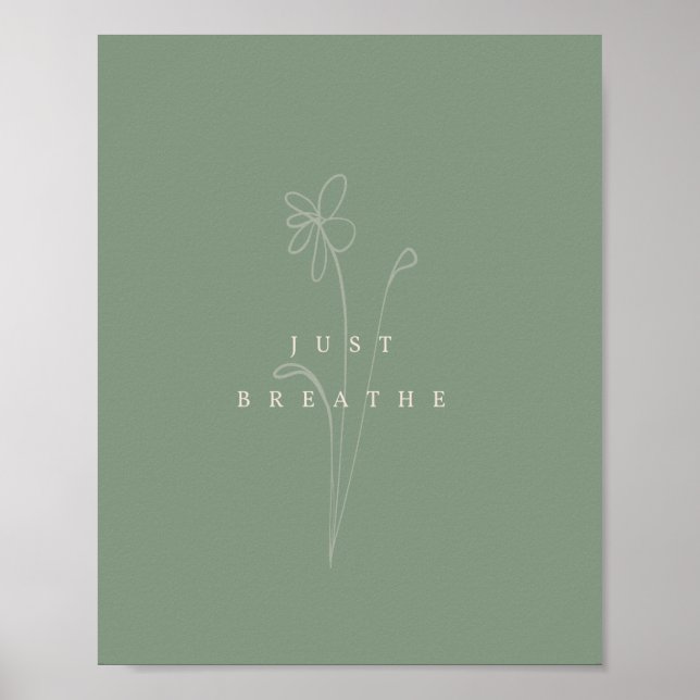 Póster Sage Green Aesthetic Just Breait Plant Poster (Frente)