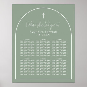 Póster Sage Green Arch Minimalista Baptism