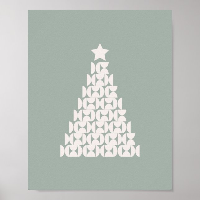 Póster Sage Green Christmas Tree (Frente)