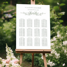 Póster Sage Green Classy Boda francés victoriano