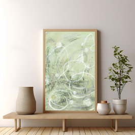 Póster Sage Green Contemporary Abstract art Poster