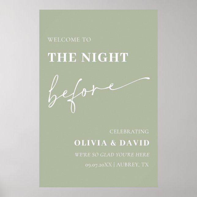 Póster Sage Green La Noche Antes Del Rótulo De La Cena (Frente)