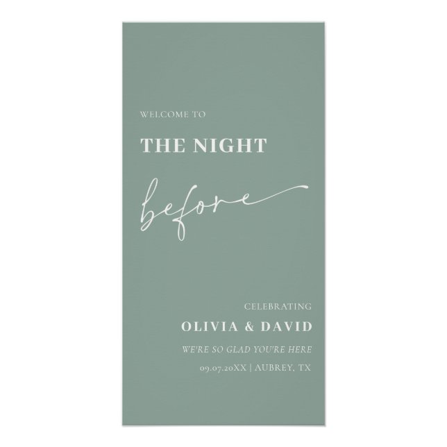 Póster Sage Green La Noche Antes Del Rótulo De La Cena (Anverso)