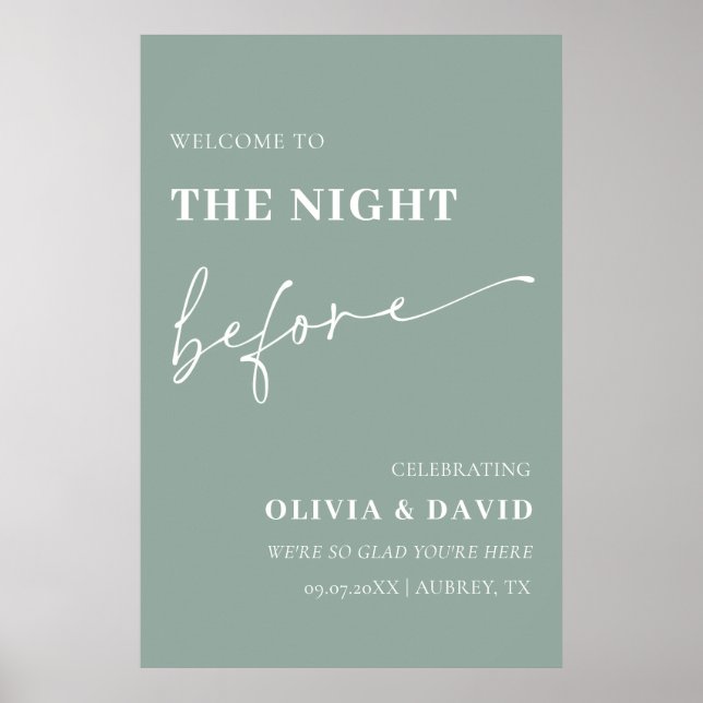 Póster Sage Green La Noche Antes Del Signo De Bienvenida  (Frente)