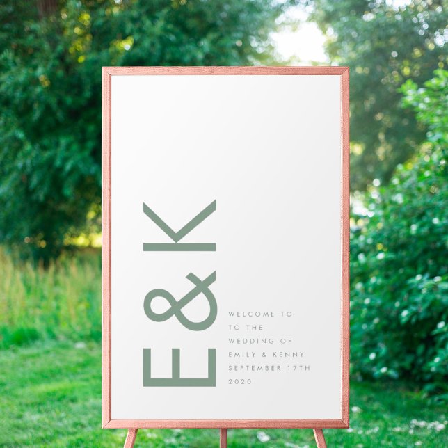 Póster Sage Green Moderno Negrita Gran Monograma Simple (Subido por el creador)