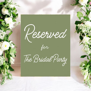 Póster Sage Green Reserved Wedding Sign