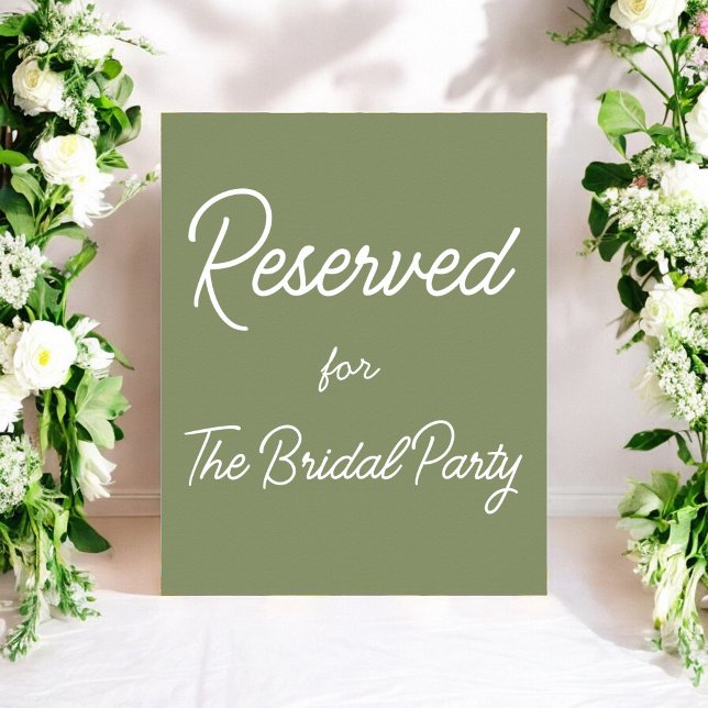 Póster Sage Green Reserved Wedding Sign (Subido por el creador)