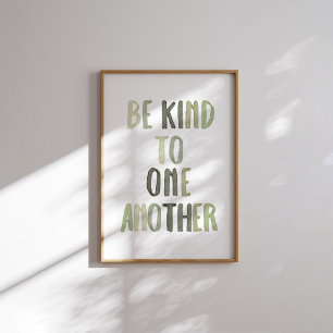 Póster Sage green Sé amable con otro poster