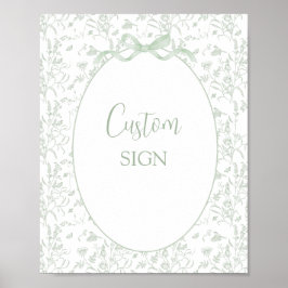 Póster Sage Green Toile Custom sign