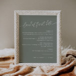 Póster SAGE Love At First Bite Dessert Rótulo<br><div class="desc">La Colección SAGE es fresca, moderna y perfecta para la celebración de bodas bohemios o de género neutro. Cuenta con un impresionante y moderno tipo de letra de guión combinado con un magnífico color verde sabio, creando un aspecto limpio y elegante. Esta colección es perfecta para parejas que desean crear...</div>
