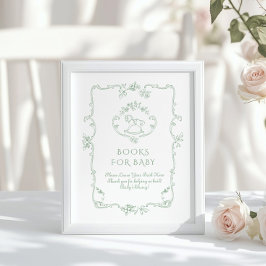 Póster Sage Rocking horse Chinoiserie Libros para bebés