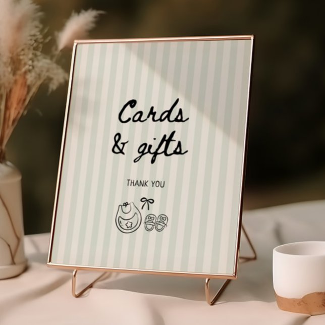 Póster Sage Stripes Baby Shower Tarjetas y regalos (Subido por el creador)