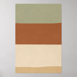 Póster Sage Terracotta Campo de Color Horizontal Abstract