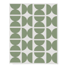 Sage verde retro contemporáneo media luna años 70