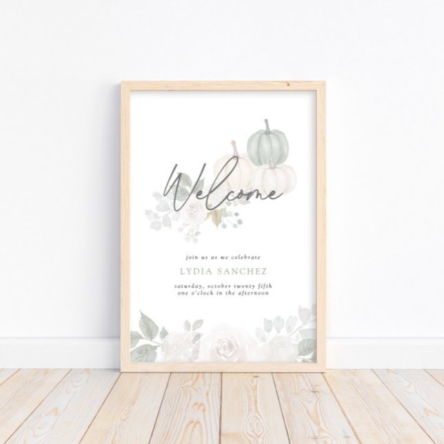 Póster Sage & White - Bienvenida de la caída de calabaza  (Available for print and digital download!)
