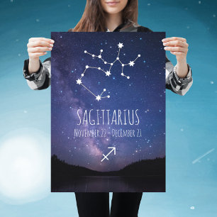 Póster Saggitarius   Personalized Zodiac Constellation 