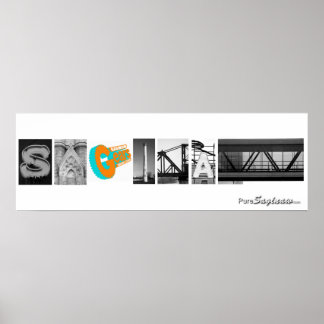 Póster Saginaw Letters Poster